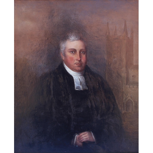 134 - English school (early 19th century),  
Half length portrait of the Reverend Gilbert Vawdrey with Wre... 