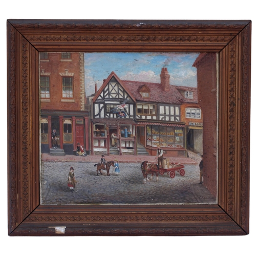 136 - * Edwin Frederick Holt (British, 1830–1912),  
Study of Whitchurch High Street with Walkers Bakery, ... 