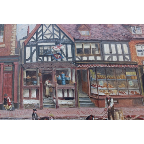 136 - * Edwin Frederick Holt (British, 1830–1912),  
Study of Whitchurch High Street with Walkers Bakery, ... 