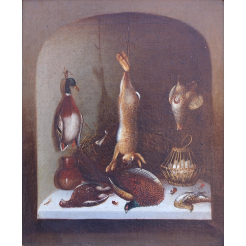 137 - Attributed to Benjamin Blake (British, 1757–1830),  
Still life with pheasants, woodcock, grouse, fl... 