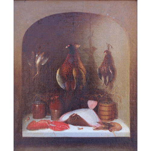 137 - Attributed to Benjamin Blake (British, 1757–1830),  
Still life with pheasants, woodcock, grouse, fl... 