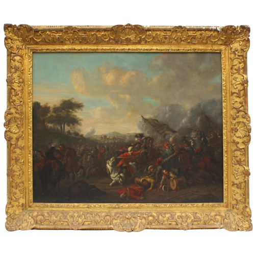 141 - Attributed to Jacques Courtois (French, 1621-1675),  
A battle between Turks and Christians in an op... 