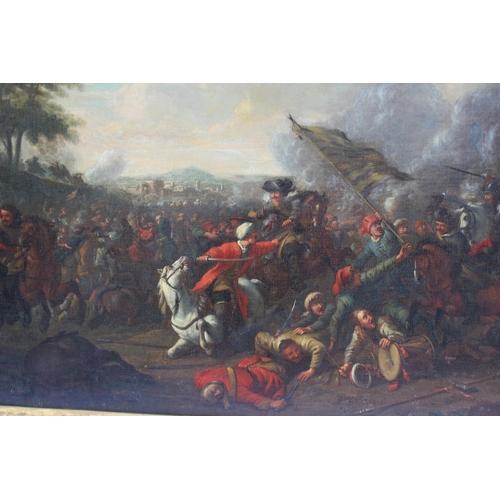 141 - Attributed to Jacques Courtois (French, 1621-1675),  
A battle between Turks and Christians in an op... 