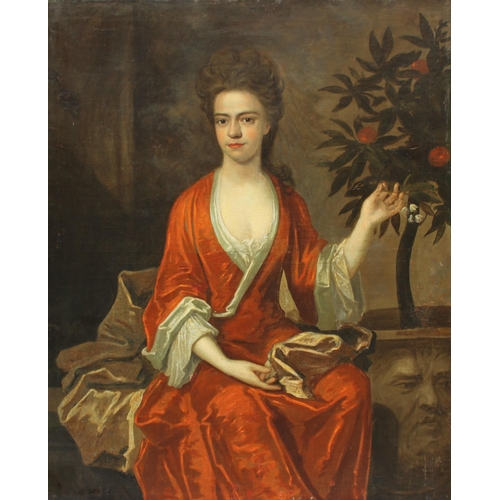 147 - Circle of Michael Dahl (Swedish, 1659-1743),  
Portrait of Sarah Seaman (nee Gibson, 1670-1720), 
Th... 