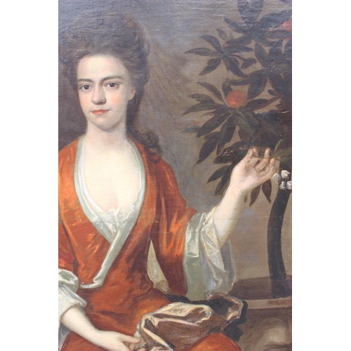 147 - Circle of Michael Dahl (Swedish, 1659-1743),  
Portrait of Sarah Seaman (nee Gibson, 1670-1720), 
Th... 