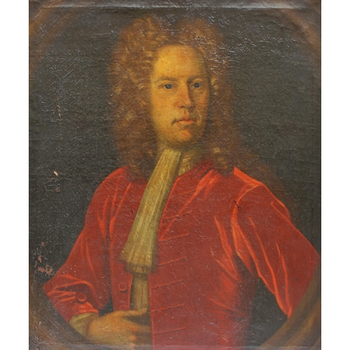 151 - Circle of Jonathan Richardson The Elder (British, 1667-1745),  
A half length portrait of Gilbert Sy... 