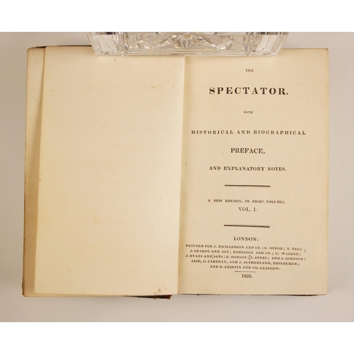 209 - THE SPECTATOR. WITH HISTORICAL AND BIOGRAPHICAL PREFACE, AND EXPLANATORY NOTE, eight vols, ¾ leather... 