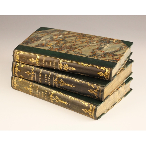 212 - Lever (Charles) (Ed), TOM BURKE OF ‘OURS’, two vols, illustrated by Phizz, ¾ leather, marbled boards... 