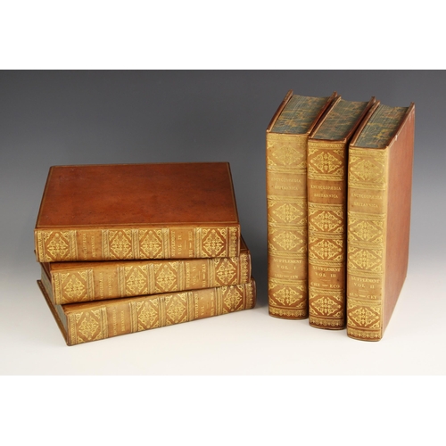 217 - DECORATIVE BINDINGS:  ENCYCLOPAEDIA BRITANNICA, sixth edition, 20 vols, full leather, gilt edged dia... 