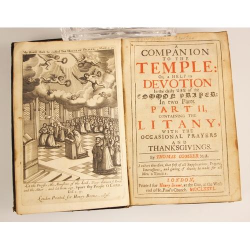 228 - Comber (Thomas), A COMPANION TO THE TEMPLE: OR A HELP TO DEVOTION IN THE DAILY USE OF COMMON PRAYER,... 