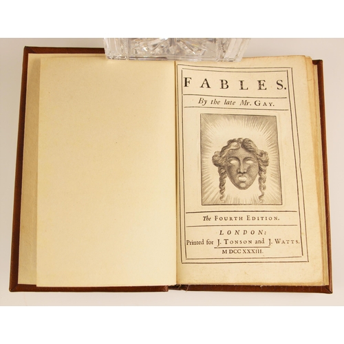 230 - Gay (John), FABLES, fourth edition, later full leather, laid paper, engraved plate to title page, in... 