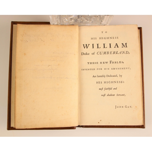 230 - Gay (John), FABLES, fourth edition, later full leather, laid paper, engraved plate to title page, in... 