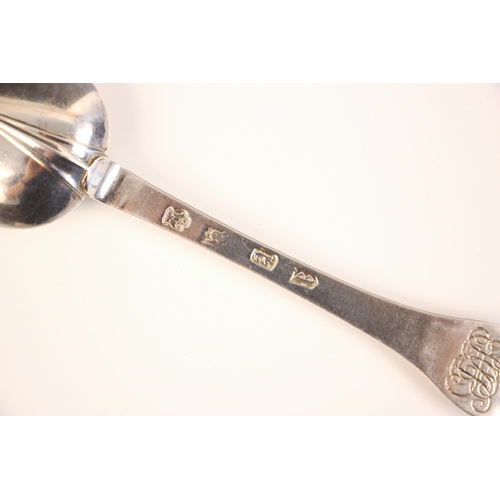 3 - A late 17th century silver trefid pattern tablespoon, John Ladyman, London 1697, with initial monogr... 