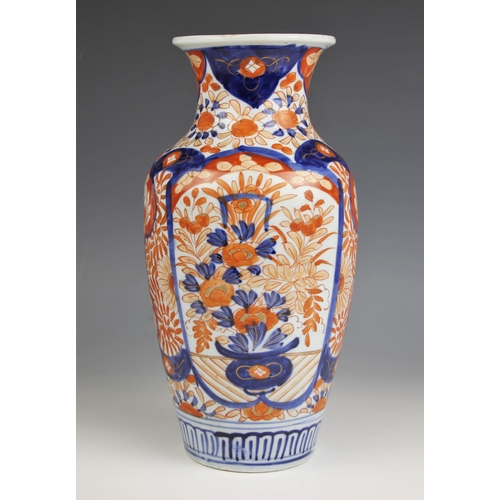 335 - A Japanese porcelain baluster vase Meiji period (1868-1912) the high shouldered vase decorated in th... 