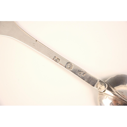 5 - A late 17th century silver trefid pattern tablespoon, London possibly 1689, with ‘IKE’ initials to r... 