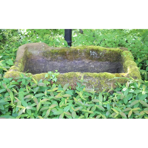 703 - * A rectangular sandstone trough 35cm H x 125cm W x 80cm D