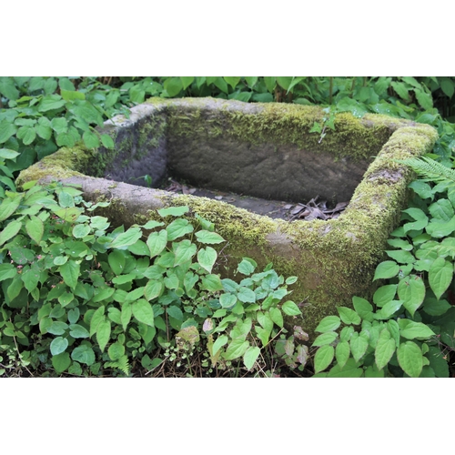 712 - * A rectangular sandstone trough, 41cm H x 90cm W x 72cm D