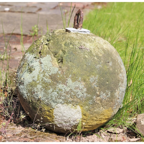 718 - * A sandstone breakers ball, with iron lug