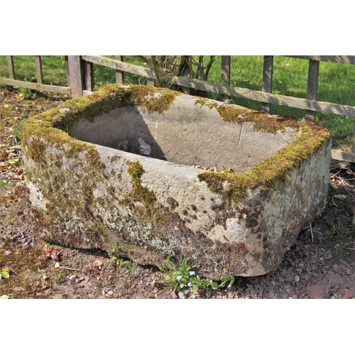 735 - * A sandstone rectangular trough, 41cm H x 96cm W x 69cm D