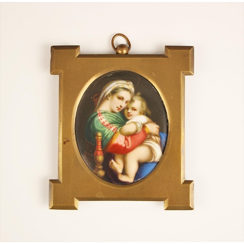 84 - After Raphael (Raffaello Sanzio da Urbino, 1483-1520), a KPM style painted porcelain plaque depictin... 