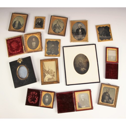 68 - A selection of daguerreotypes and photographs, 19th century, the images showing gentlemen in various... 