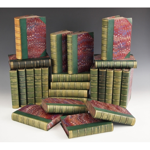 194 - DECORATIVE BINDINGS:  A collection of literary works comprising: the works of Thackeray (William M.)... 