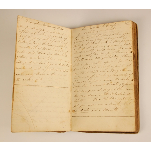 220 - A George III period handwritten cook’s notebook containing Culinary Recipes and Medicinal Recipes, e... 