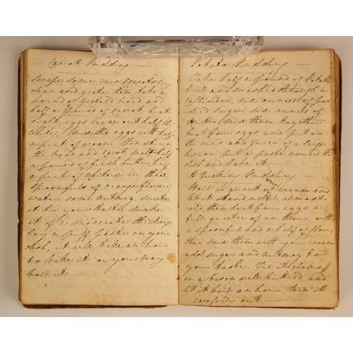 220 - A George III period handwritten cook’s notebook containing Culinary Recipes and Medicinal Recipes, e... 