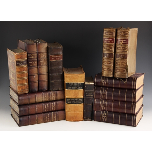 224 - DECORATIVE BINDINGS: A miscellany of large format reference works, to include CYCLOPEDIA OF BIOGRAPH... 