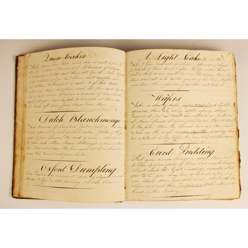 220 - A George III period handwritten cook’s notebook containing Culinary Recipes and Medicinal Recipes, e... 