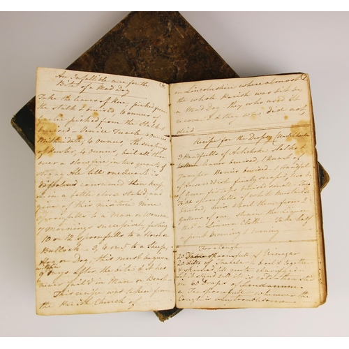 220 - A George III period handwritten cook’s notebook containing Culinary Recipes and Medicinal Recipes, e... 