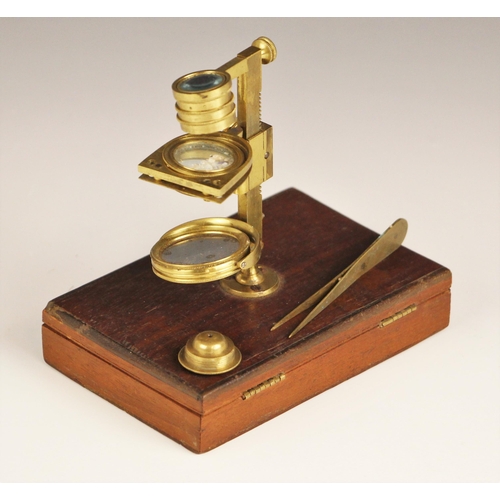 249A - A simple pocket microscope, by Banks of London, early 19th century, signed and inscribed to the upri... 