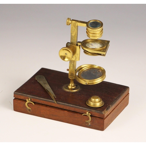 249A - A simple pocket microscope, by Banks of London, early 19th century, signed and inscribed to the upri... 