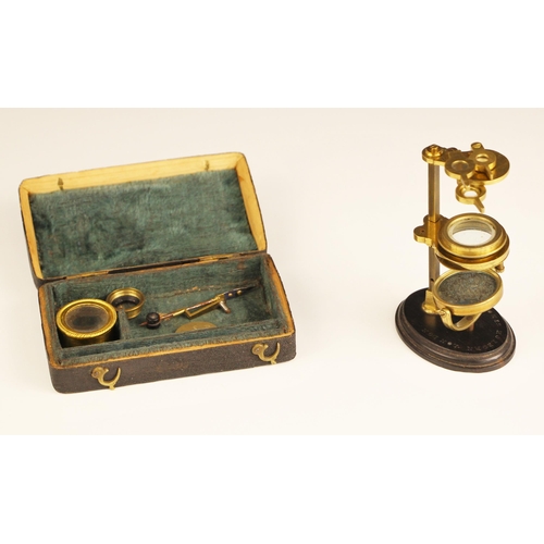 251A - A W & S Jones, Holborn, London, botanical microscope, late 18th/early 19th century, the oval ebony p... 