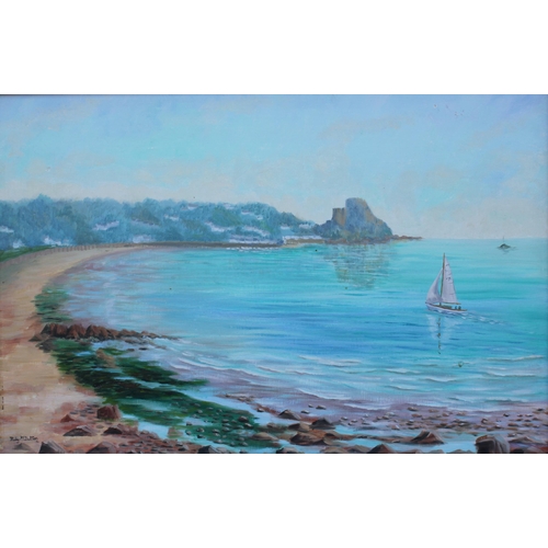 156 - * Ruby M Dutton (British, 20th century),  
'Grouville Bay, Jersey',  
Oil on canvas,  
Signed lower ... 