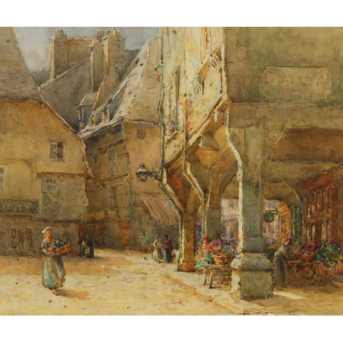 171 - * Herbert Parsons Weaver, ARCA, RBA (British, 1872-1945),  
A flower market,  
Watercolour on paper,... 