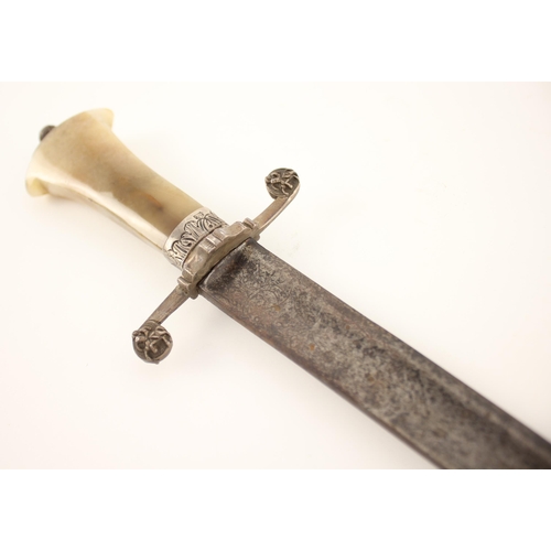 272 - A Hunting Hanger with Silver and Moss-agate Hilt, silver maker’s mark of William Knight of London, c... 