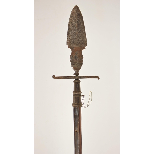 283 - A rare Russian Foot Officer’s Spontoon, circa 1780/1800, the head formed of a broad leaf-shaped blad... 