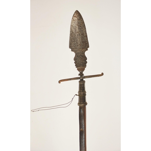 283 - A rare Russian Foot Officer’s Spontoon, circa 1780/1800, the head formed of a broad leaf-shaped blad... 