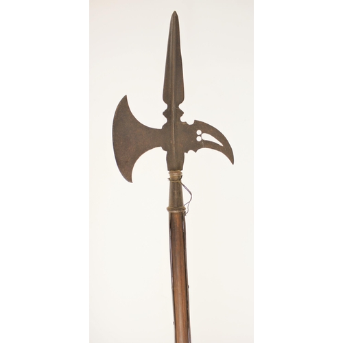 284 - A Continental Sergeant’s Halberd, second half 17th century, on an early wooden haft, head length 71c... 