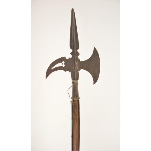 284 - A Continental Sergeant’s Halberd, second half 17th century, on an early wooden haft, head length 71c... 