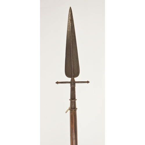 285 - A British Sergeant’s Regulation Spontoon, early 19th century, with leaf-shaped blade with strong med... 