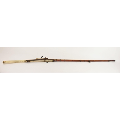 288 - An Indian Matchlock Musket (Toredar), late 18th / early 19th century, with long slender barrel damas... 