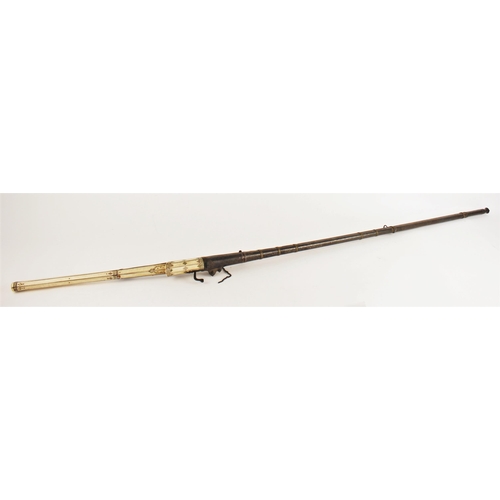 288 - An Indian Matchlock Musket (Toredar), late 18th / early 19th century, with long slender barrel damas... 