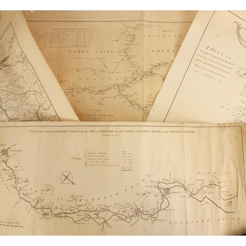 186 - CANAL INTEREST: four maps depicting canal navigations, late 18th century and later, comprising: ‘A p... 