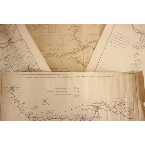 186 - CANAL INTEREST: four maps depicting canal navigations, late 18th century and later, comprising: ‘A p... 