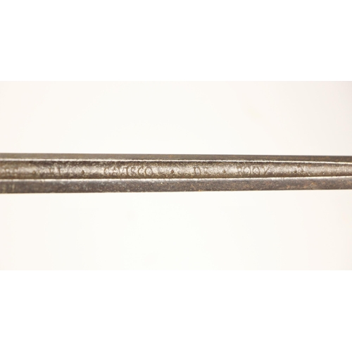 303 - An English Rapier, circa 1640/50, with slender blade, the forte of flattened hexagonal section and s... 