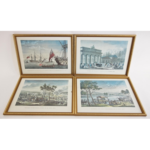 184 - A set of twenty-two French Napoleonic battle scene prints, 
Colour prints on papers, 
After various ... 