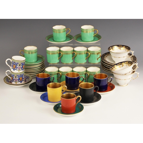 346 - A selection of coffee wares, early 20th century and later, to include eleven Aynsley coffee cans and... 