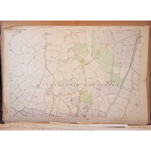 190 - Ordnance Survey maps dated 1874 covering Whitchurch, Marbury, Malpas and Tushingham, with further Or... 